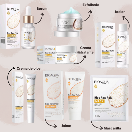 KIT DE ARROZ BIOAQUA X7 +2 Serum Alargador De Pestanas